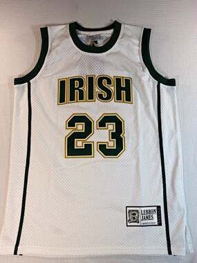 Authentic Classics LeBron James High School Irish #23 White/Green Jersey Men’s L